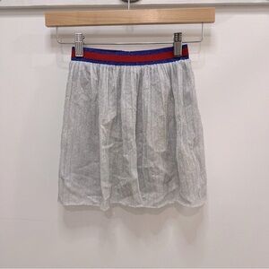 𝅺ZARA girls silver sparkle tulle shirt with sporty band